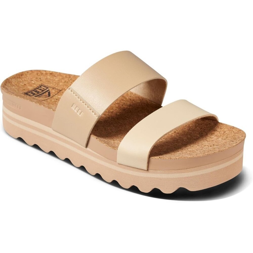 Women's Slide Sandal Oasis Duo Open Toe Slip-on Hi Platform Heel Double Strap - Picture 2 of 7